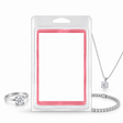 Photo Jewelry Wax Melt blank personalization label with silver ring, necklace and bracelet