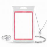 Photo Jewelry Wax Melt blank personalization label with silver ring, necklace and bracelet
