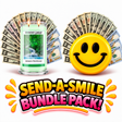 Send-A-Smile giant smiley cash wax melt paired with Amazon Rainforest Cash Money Candle