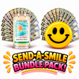 Send-A-Smile giant smiley cash wax melt paired with Apple Mango Martini Cash Candle
