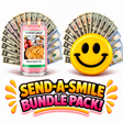 Send-A-Smile giant smiley cash wax melt paired with Baked Apple Pie Cash Money Candle