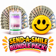 Send-A-Smile giant smiley cash wax melt paired with Calming Lavender Cash Candle