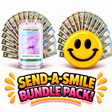 Send-A-Smile giant smiley cash wax melt paired with Carnival Cotton Candy Cash Money Candle