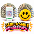 Send-A-Smile giant smiley cash wax melt paired with Cherry Blossom Cash Money Candle
