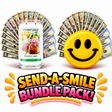 Send-A-Smile giant smiley cash wax melt paired with Cinnamon Apple Cash Money Candle