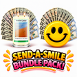 Send-A-Smile giant smiley cash wax melt paired with Footprints In The Sand Cash Money Candle