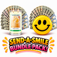 Send-A-Smile giant smiley cash wax melt paired with French Vanilla Cash Money Candle