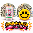 Send-A-Smile giant smiley cash wax melt paired with Fresh Cut Roses Cash Money Candle