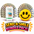 Send-A-Smile giant smiley cash wax melt paired with Fresh Linen Cash Money Candle