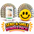 Send-A-Smile giant smiley cash wax melt paired with Gardenia Flowers Cash Money Candle