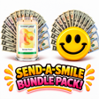 Send-A-Smile giant smiley cash wax melt paired with Georgia Peach Cash Money Candle