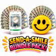 Send-A-Smile giant smiley cash wax melt paired with Here Comes Santa Claus Cash Money Candle