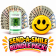 Send-A-Smile giant smiley cash wax melt paired with Mary Jane Cash Candle