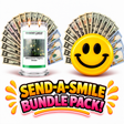 Send-A-Smile giant smiley cash wax melt paired with Midsummer Night's Dream Cash Candle