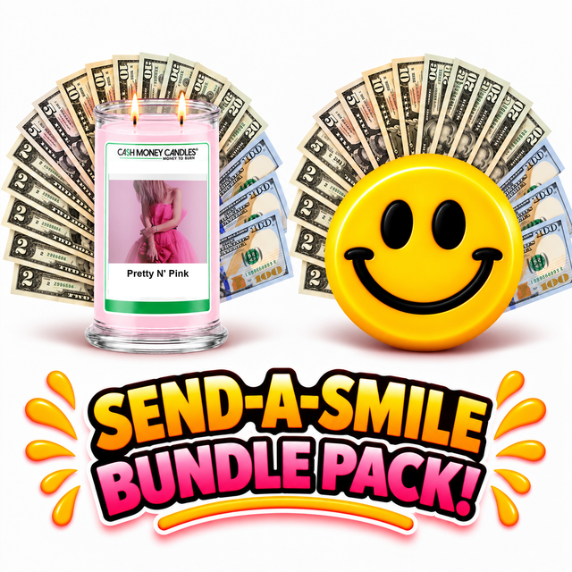 Send-A-Smile! Cash Wax Melt + Pretty N' Pink Cash Candle Bundle