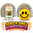 Send-A-Smile giant smiley cash wax melt paired with Pumpkin Spice Cash Money Candle