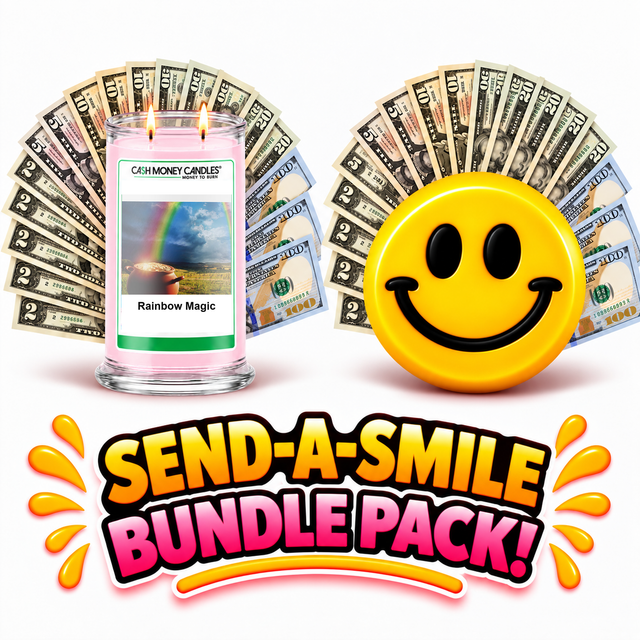 Send-A-Smile! Cash Wax Melt + Rainbow Magic Cash Candle Bundle