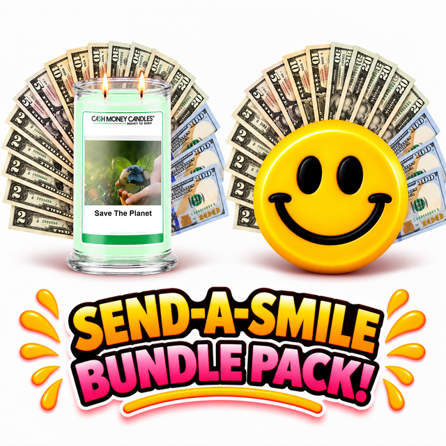 Send-A-Smile! Cash Wax Melt + Save The Planet Cash Candle Bundle