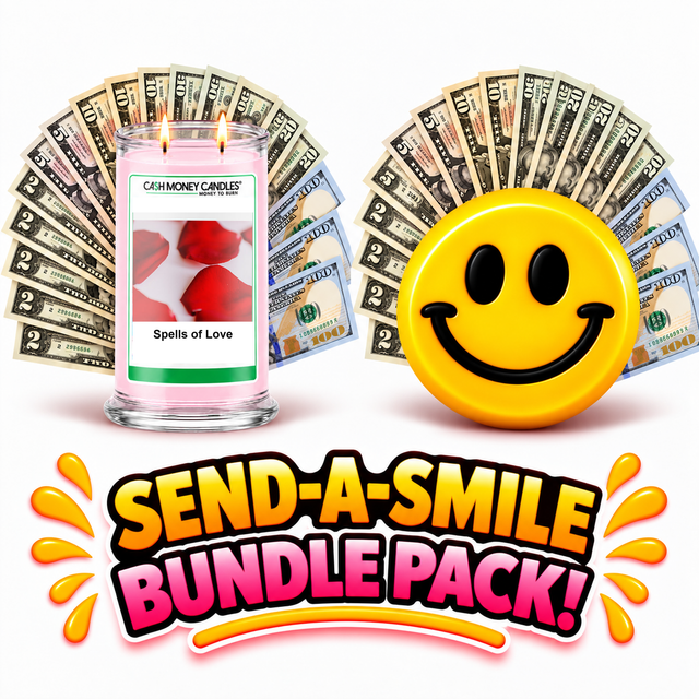 Send-A-Smile! Cash Wax Melt + Spells of Love Cash Candle Bundle