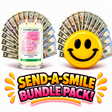 Send-A-Smile giant smiley cash wax melt paired with Fresh Baked Sugar Cookies Cash Money Candle