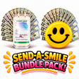 Send-A-Smile giant smiley cash wax melt paired with Summer Sands Beach Cash Money Candle