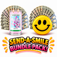 Send-A-Smile giant smiley cash wax melt paired with Sweet Pea Cash Money Candle
