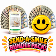 Send-A-Smile giant smiley cash wax melt paired with Vanilla Cupcake Cash Candle
