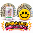 Send-A-Smile giant smiley cash wax melt paired with Lavender Vanilla Cash Money Candle