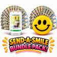 Send-A-Smile giant smiley cash wax melt paired with Wine Country Cash Money Candle