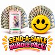 Send-A-Smile giant smiley cash wax melt paired with You're Beautiful The Way You Are Cash Money Candle