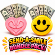 Mother’s Love heart-shaped cash wax melt with baby feet and Send-A-Smile giant smiley wax melt bundle