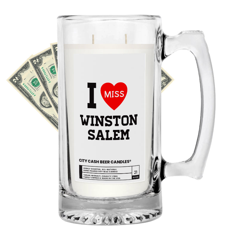 I miss Winston Salem City Cash Beer Candle