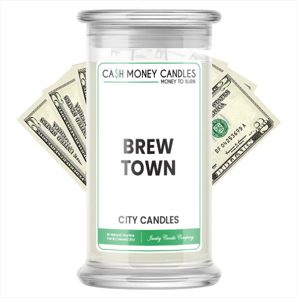 Brew Town City Cash Candle