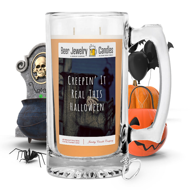 Creepin' real this halloween Beer Jewelry Candle