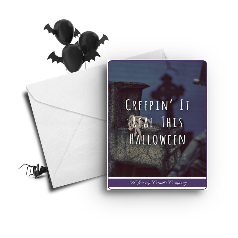 Creepin' real this halloween Greetings Card