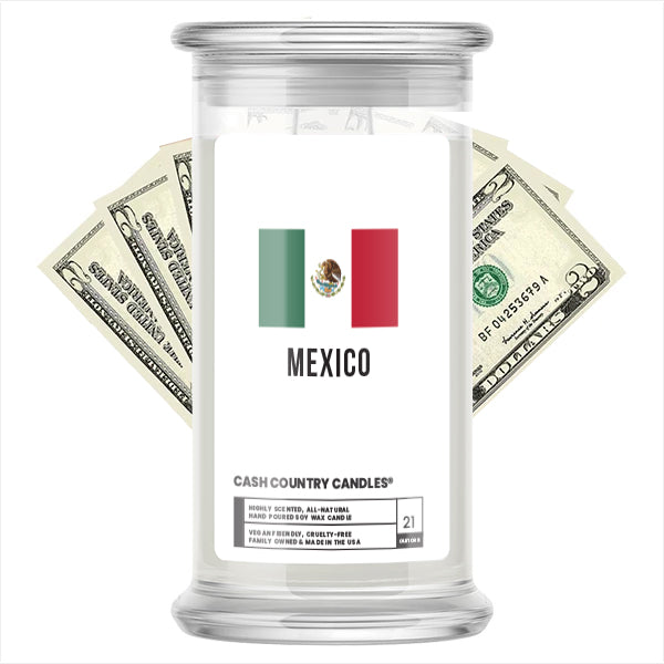 mexico country flag cash candle