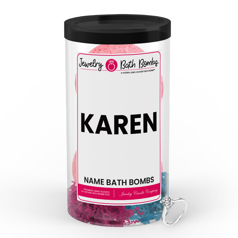 KAREN Name Jewelry Bath Bomb Tube