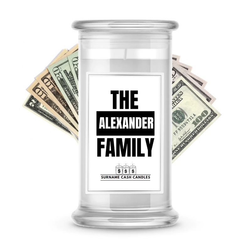 The Alexander Family | Surname Cash Candles