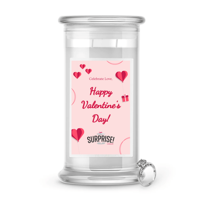 Celebrate Love, Happy Valentine's Day | Valentine's Day Surprise Jewelry Candles