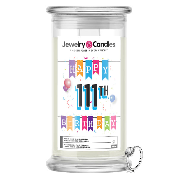 Happy 111th Birthday Jewelry Candle