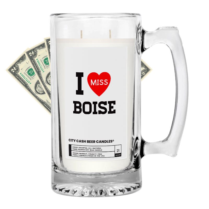 I miss Boise City Cash Beer Candle