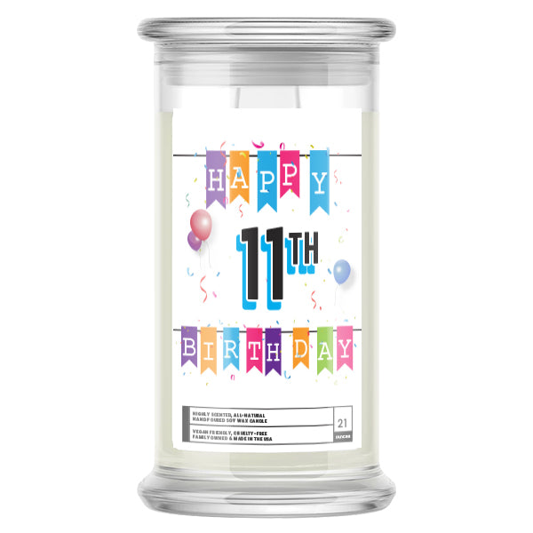 Happy 11th Birthday Candle