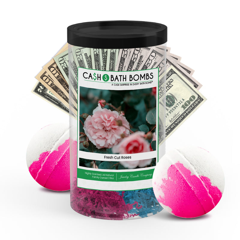 fresh cut roses cash bath bomb twin pack