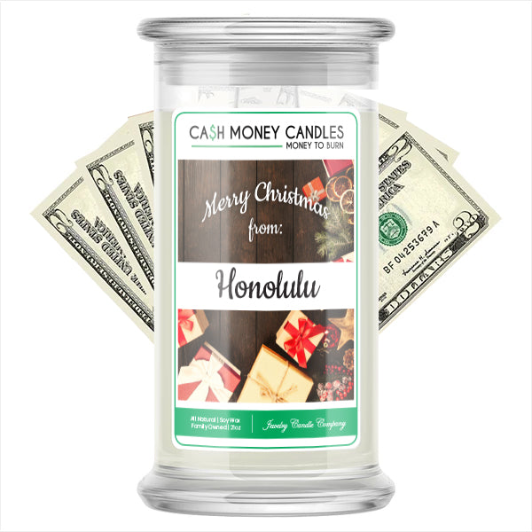 Merry Christmas From HONOLULU  Cash Money Candles