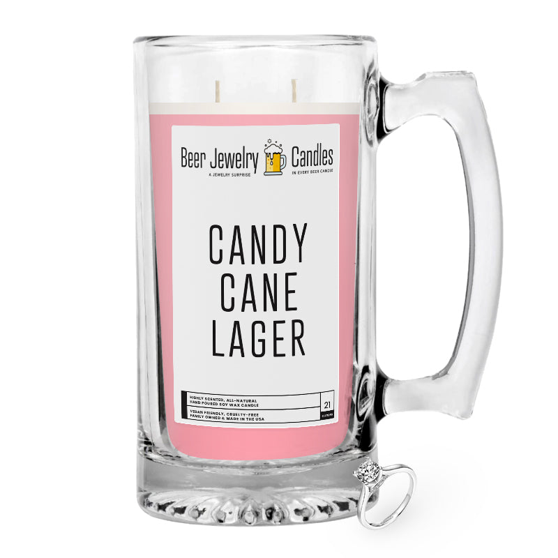 Candy Cane Lager Beer Jewelry Candle
