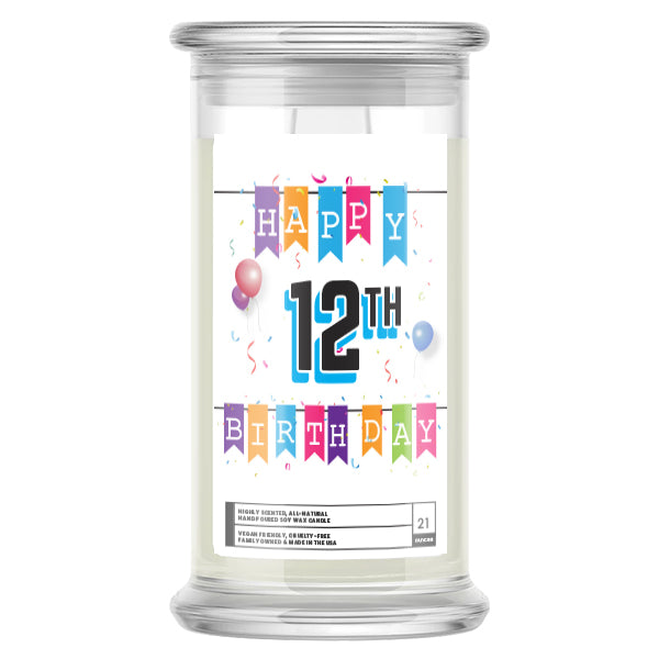 Happy 12th Birthday Candle