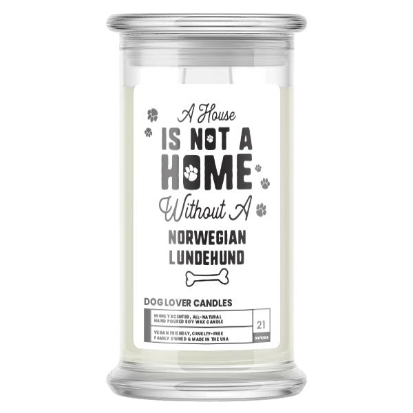 A house is not a home without a Norwegian Lundehund Dog Candle