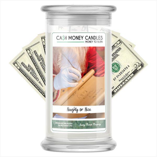 Naughty Or Nice Cash Money Candle