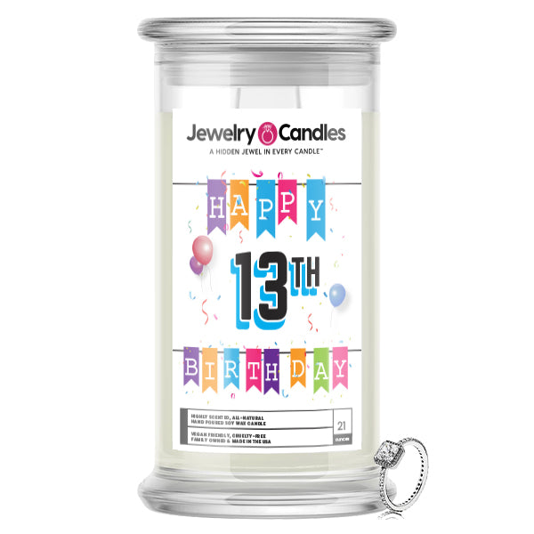 Happy 13th Birthday Jewelry Candle