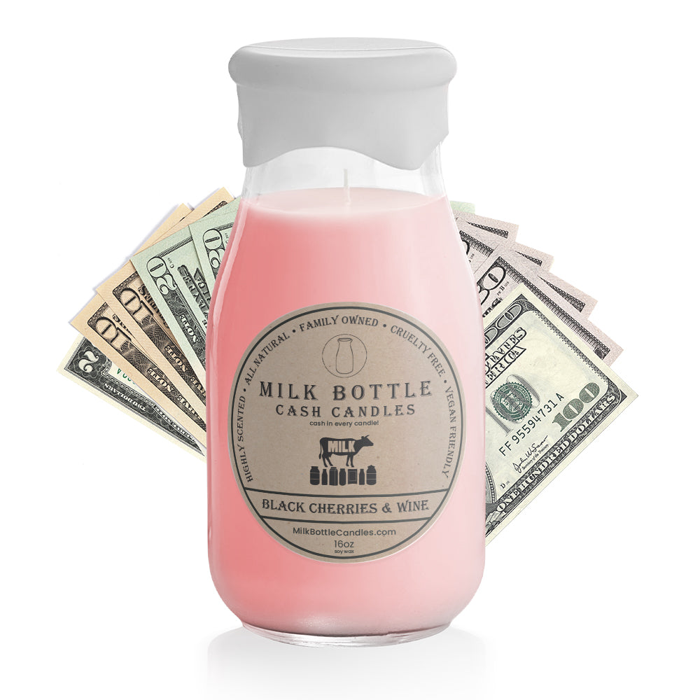 Black Cherries & Wine - Milk Bottle Cash Candles